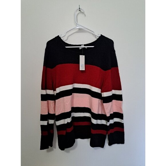 Croft & Barrow Blue, Pink & Red Striped Sweater Size XXL - Picture 1 of 7